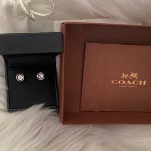 Coach Sparkling Silver Earrings